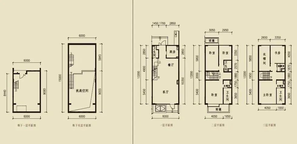 ▲御翠园建面约345平米联排平面图